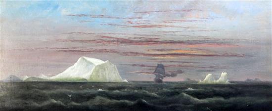 Arthur Wellington Fowles (1815-1883) Indiana, American National Line Steamship, AH Clark Esq. Commander, passing icebergs, July 6 4am l